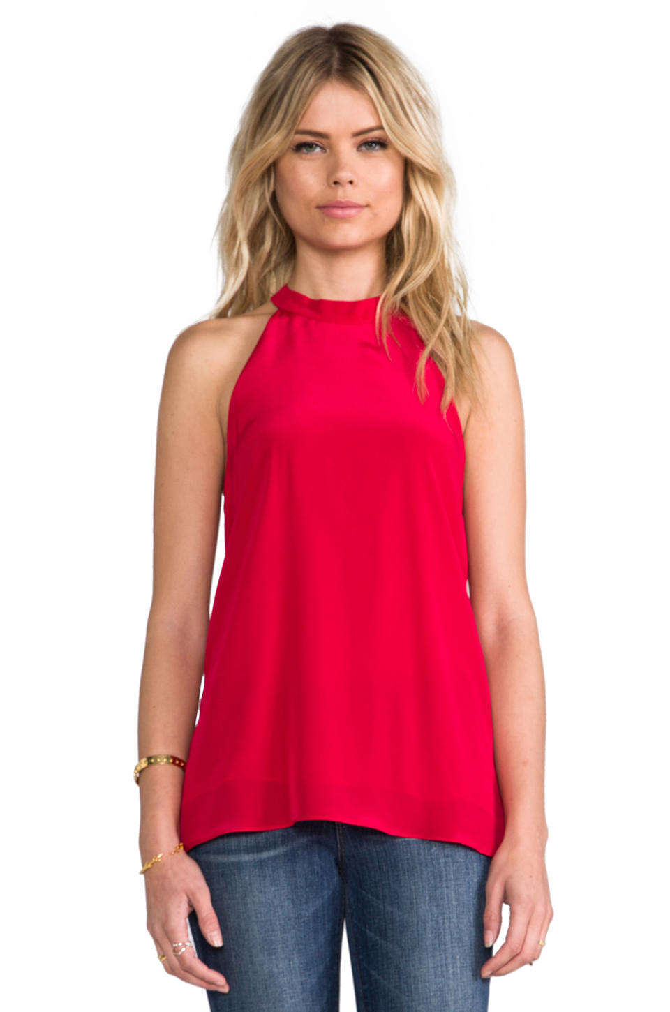 Lyst Tibi Halter  Top  in Red in Red