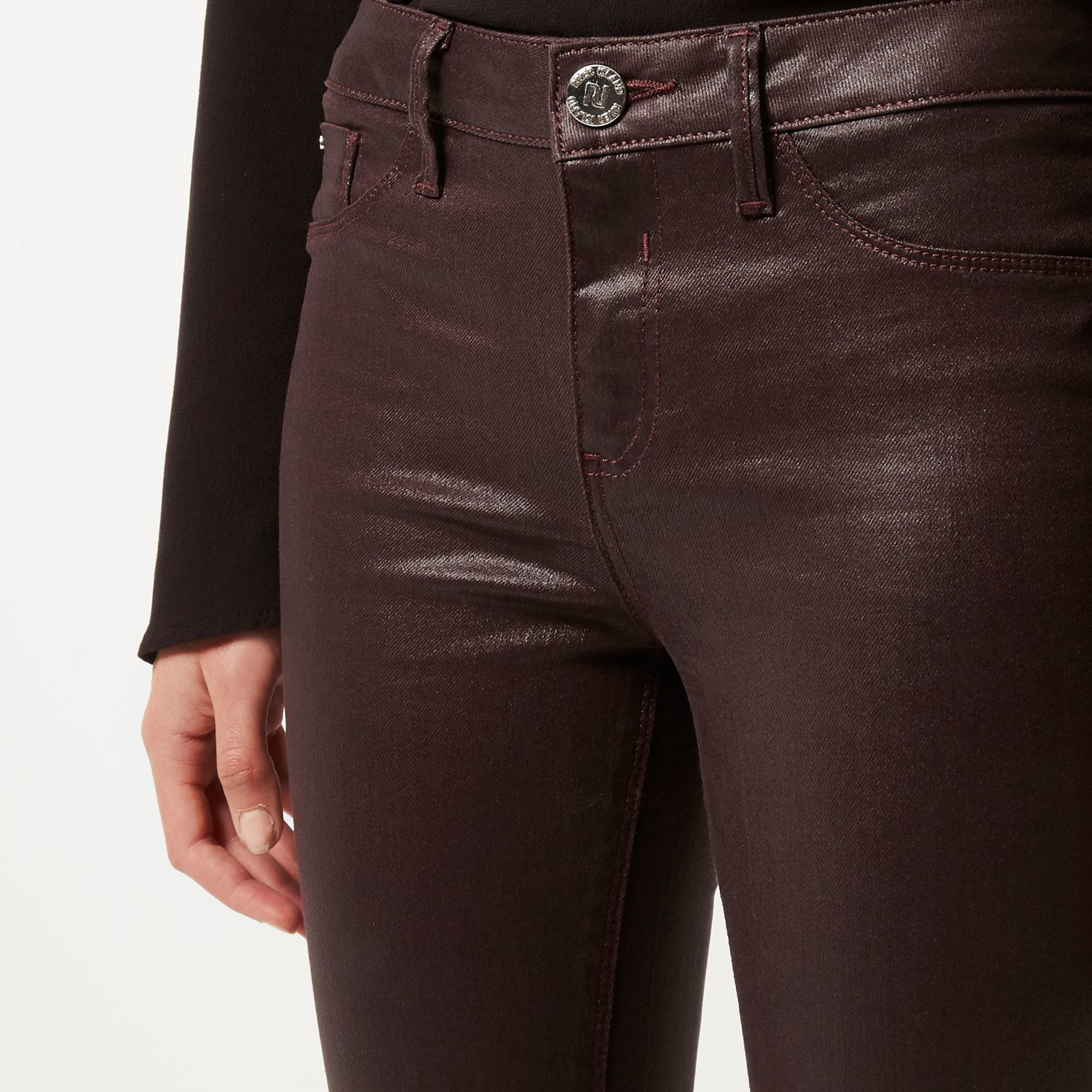 river island coated jeans