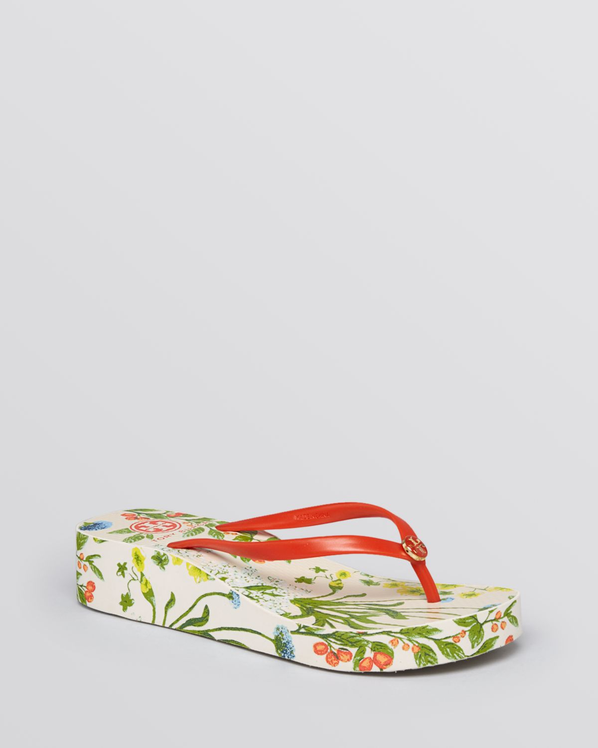 tory burch floral flip flops