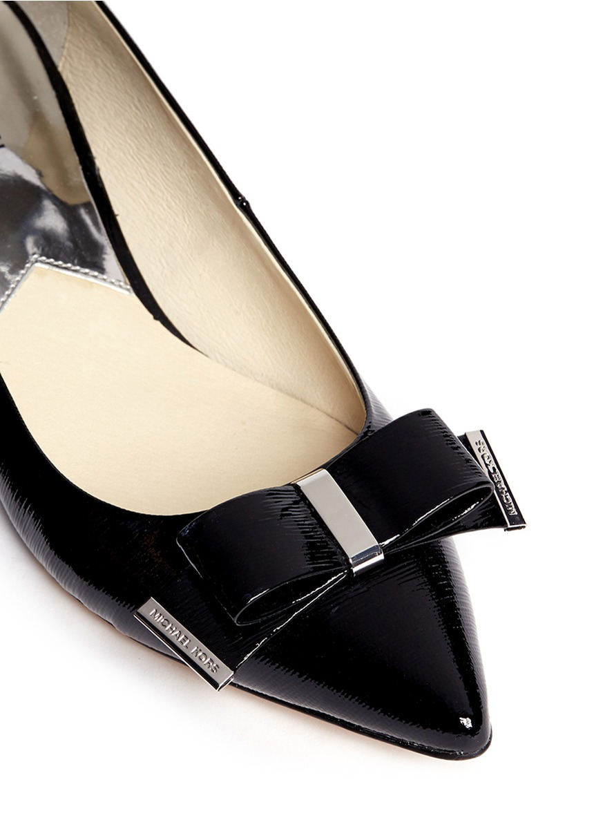 Michael Kors Kiera Patent Leather Wedge Pumps in Black - Lyst