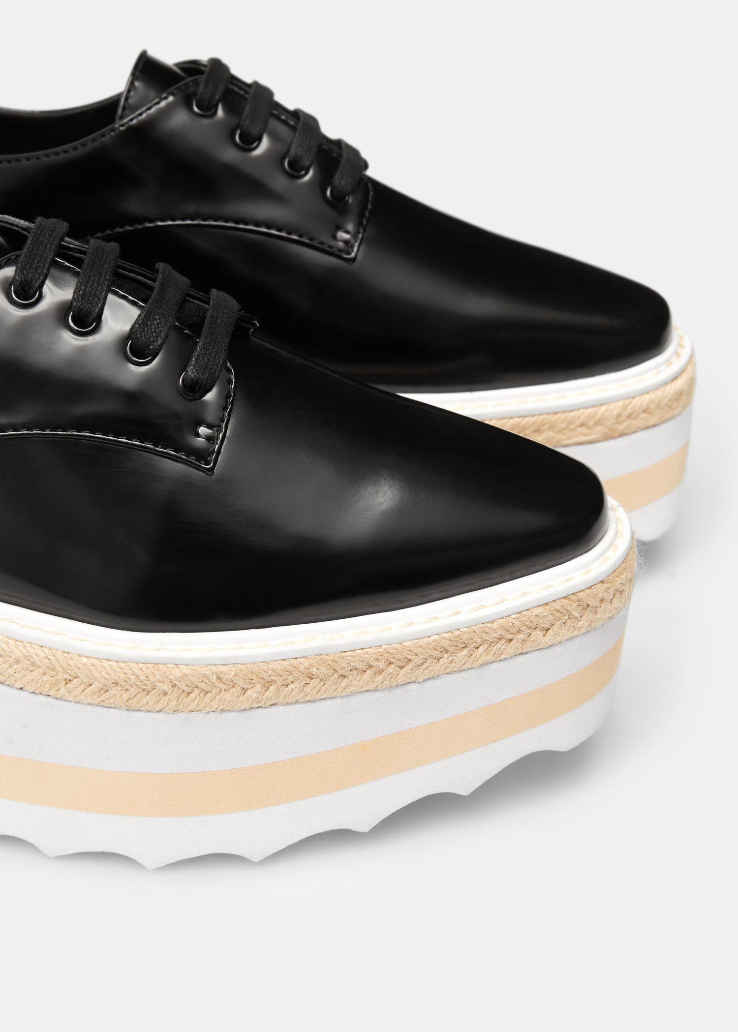 Lyst Mango Contrast Platform Shoes in Black