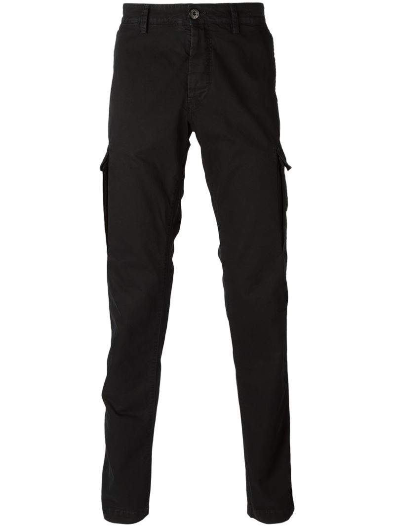 Stone Island Cargo Trousers in Black 