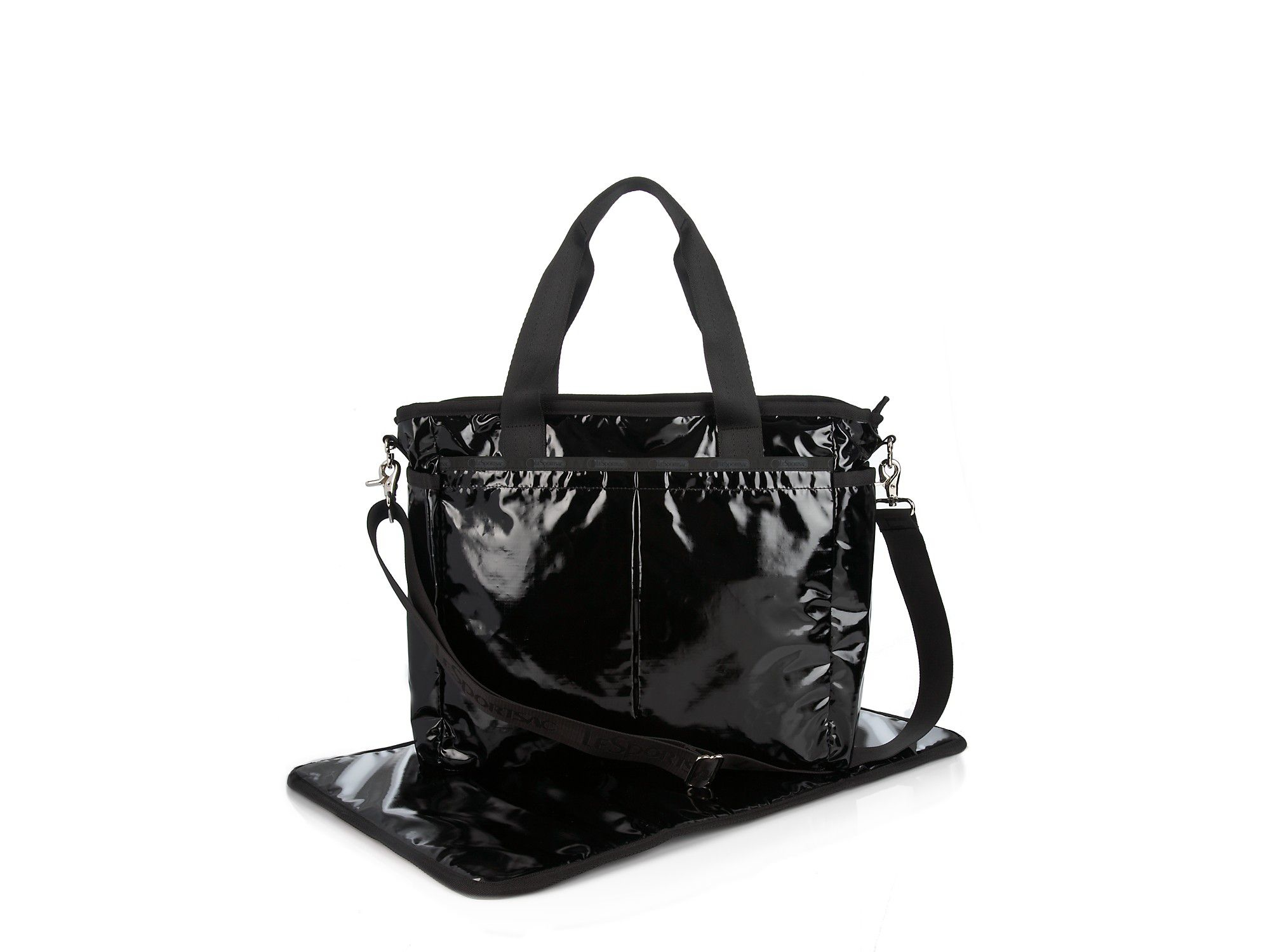 Lesportsac Ryan Diaper Bag In Black Shine Lyst Lesportsac Ryan Diaper Bag In Black