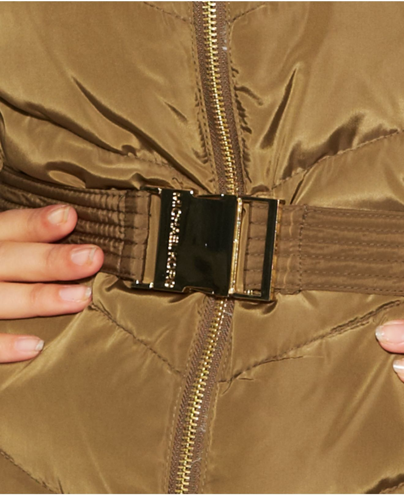 michael michael kors petite hooded puffer coat