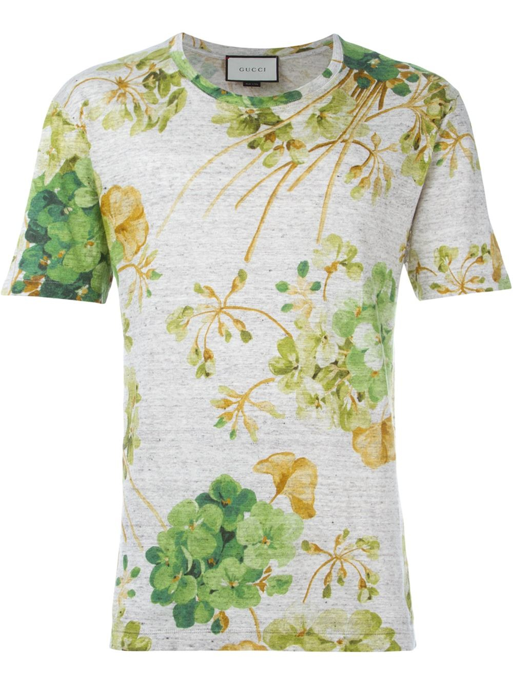 Gucci White Printed T-shirt in Green for Men | Lyst