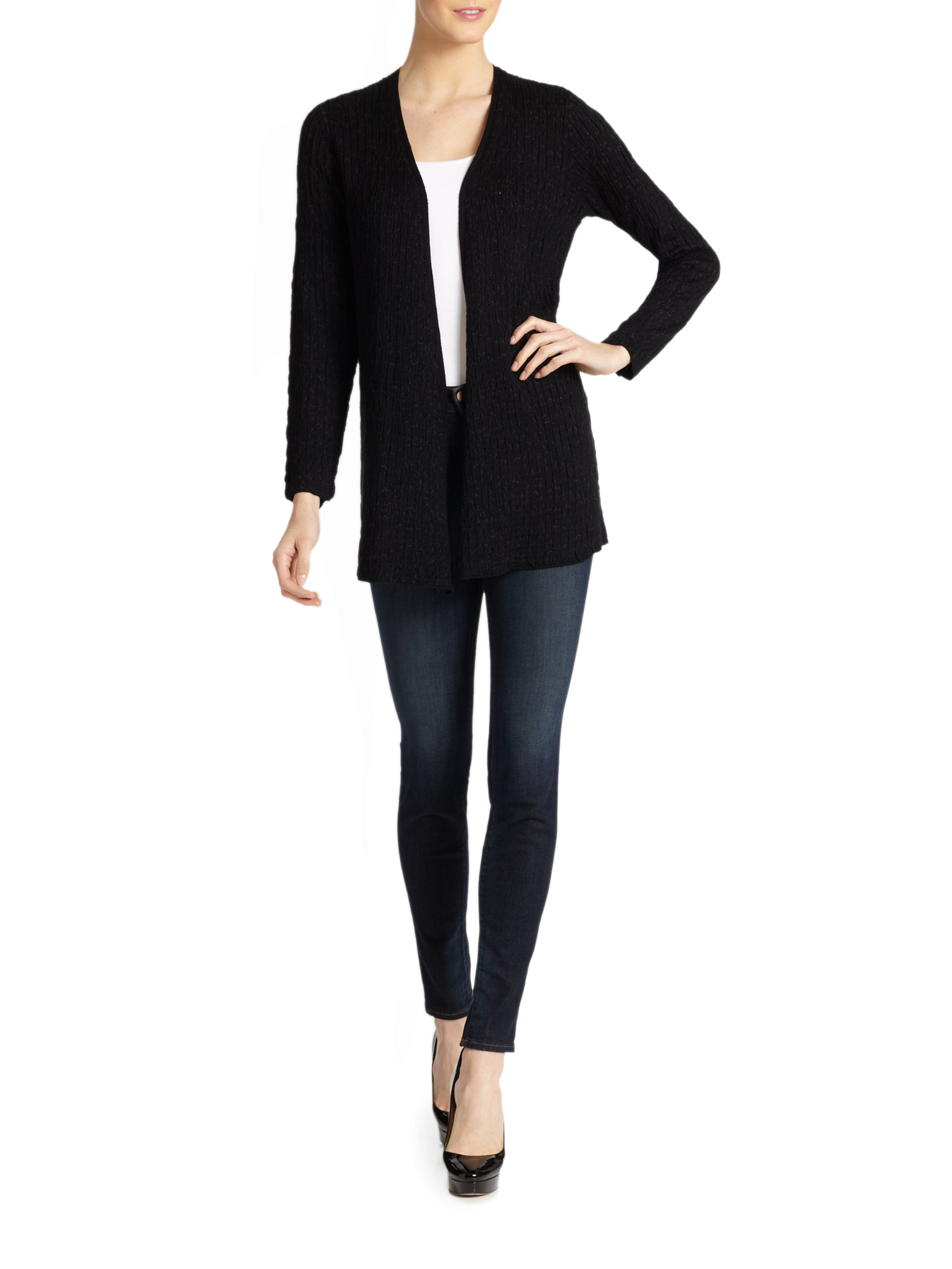 eileen fisher black cardigan