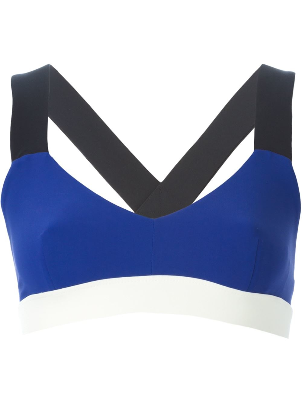 No ka 'oi Criss Cross Back Sports Bra in Black (blue) | Lyst