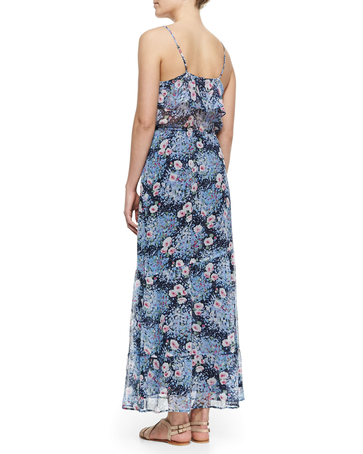 Joie Rominette Floralprint Silk Maxi Dress in Blue (DARK NAVY) | Lyst