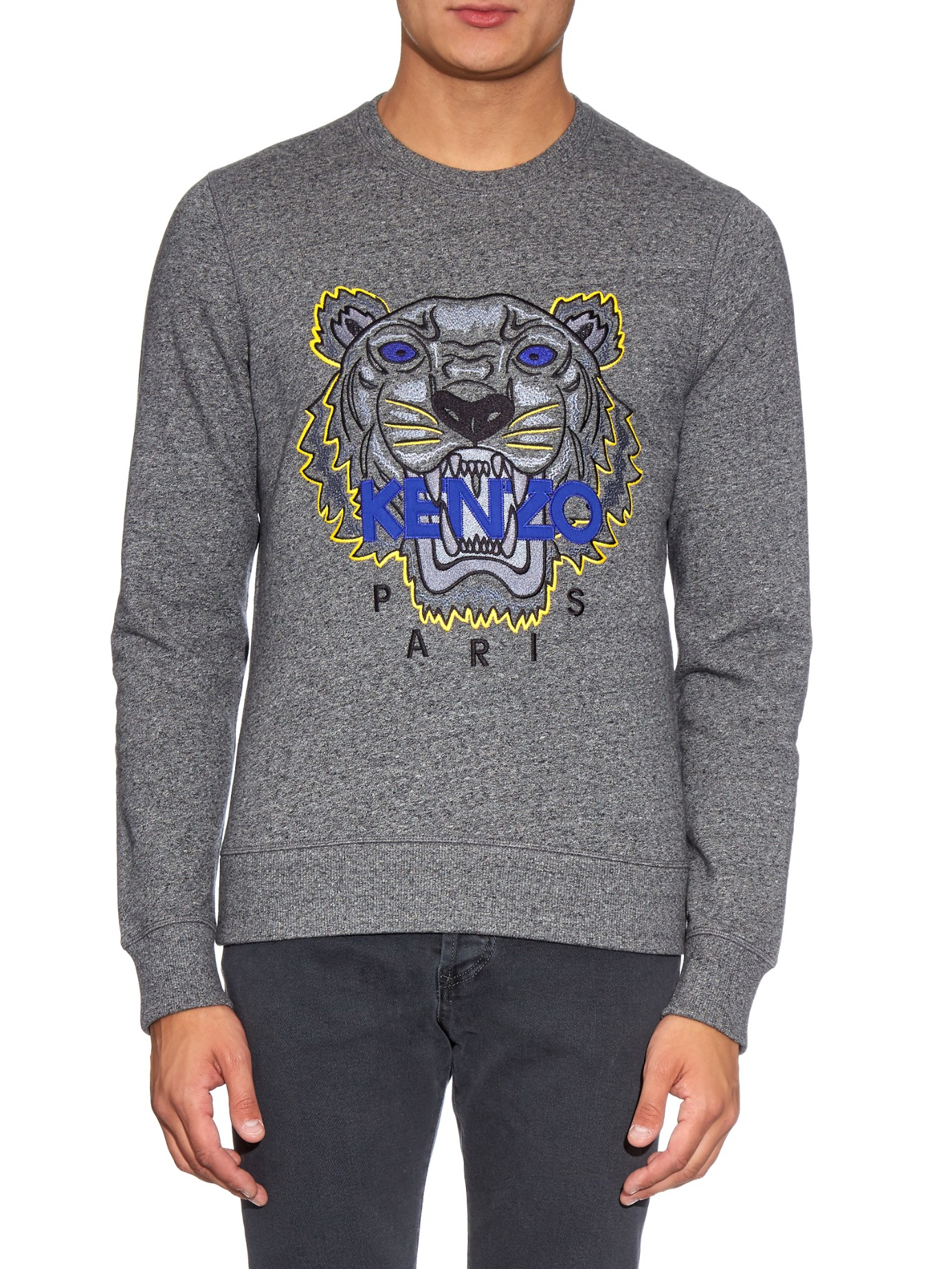grey and blue kenzo jumper