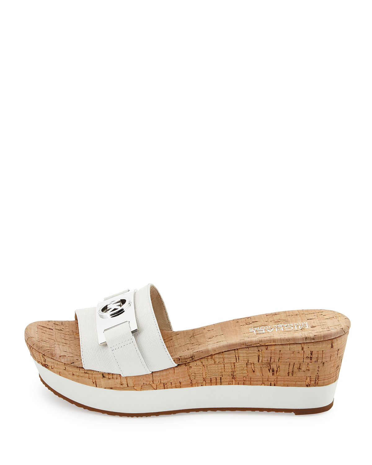 white wedge slide sandals