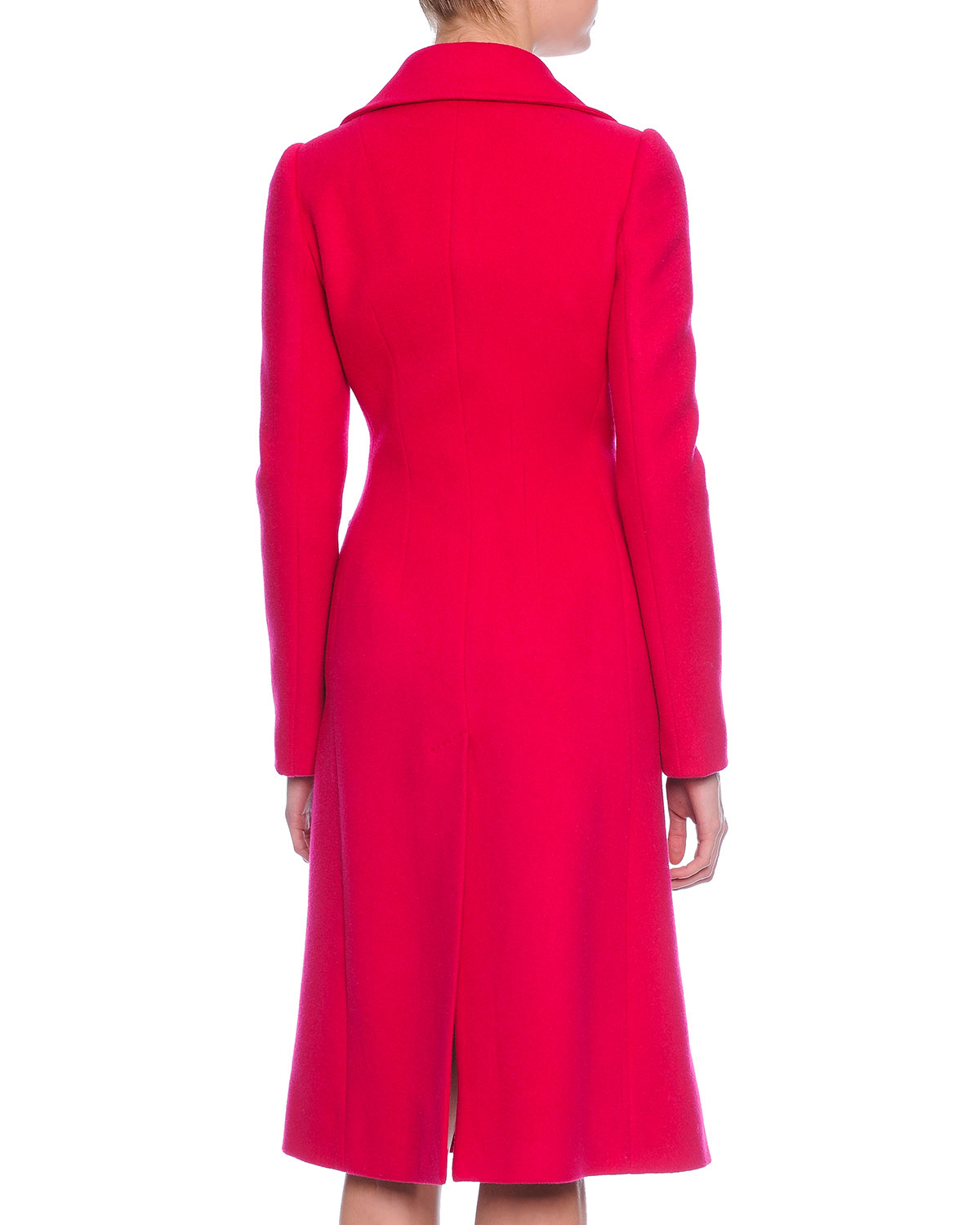 Dolce & gabbana Wool-Blend Fitted Coat in Pink | Lyst