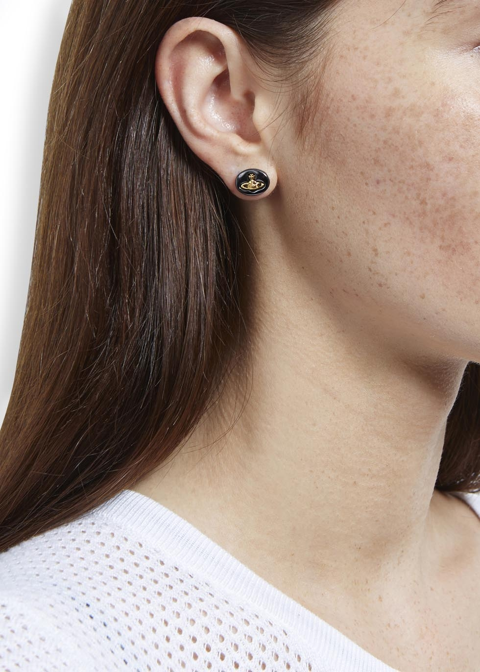 Vivienne Westwood Gunmetal Embossed Orb Earrings In Metallic Lyst