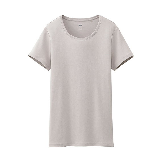 Uniqlo Women Supima Cotton Crew Neck Short Sleeve T-Shirt in Gray ...