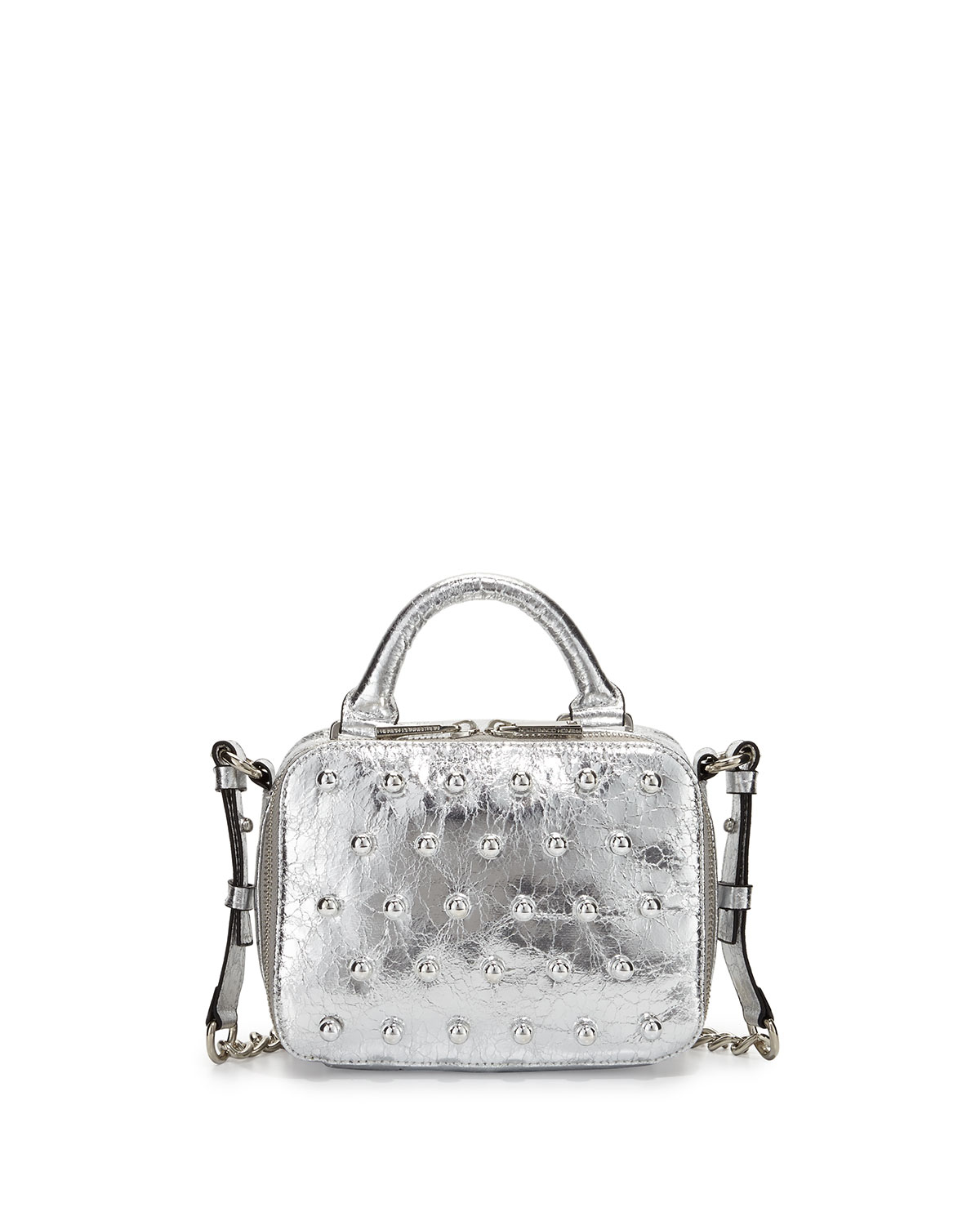 Lyst French Connection Vinny Studded Crossbody Bag In Metallic Gallery