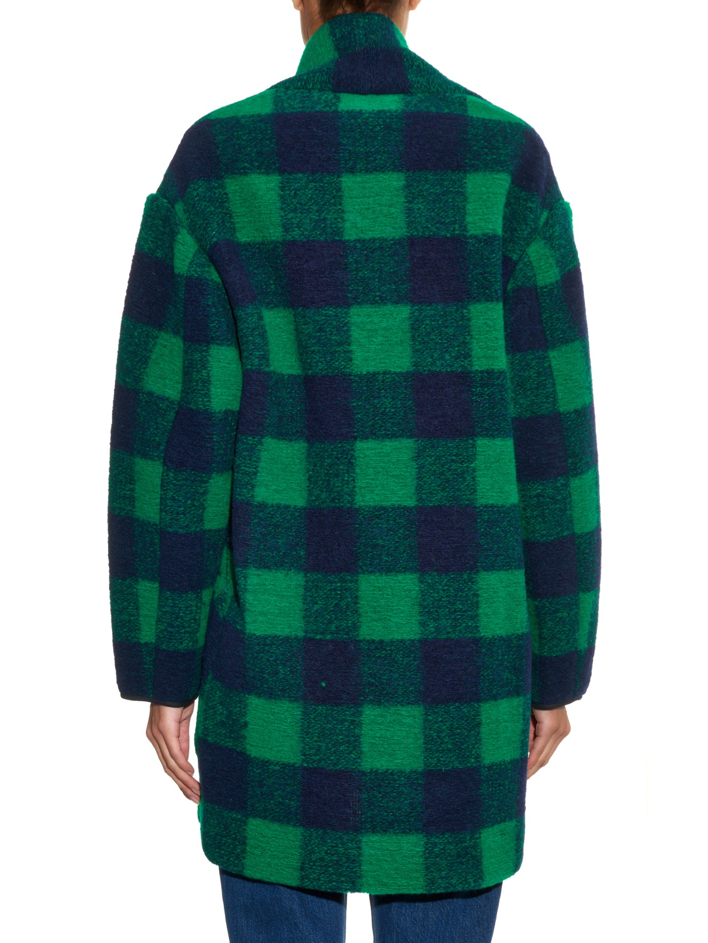 Vis stedet Savant Eksisterer Étoile Isabel Marant Gabrie Checked Wool-blend Coat in Green | Lyst
