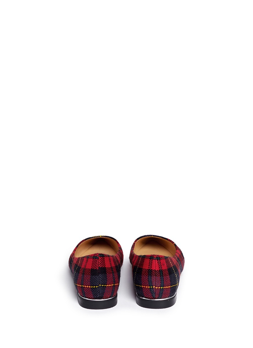 red tartan flats