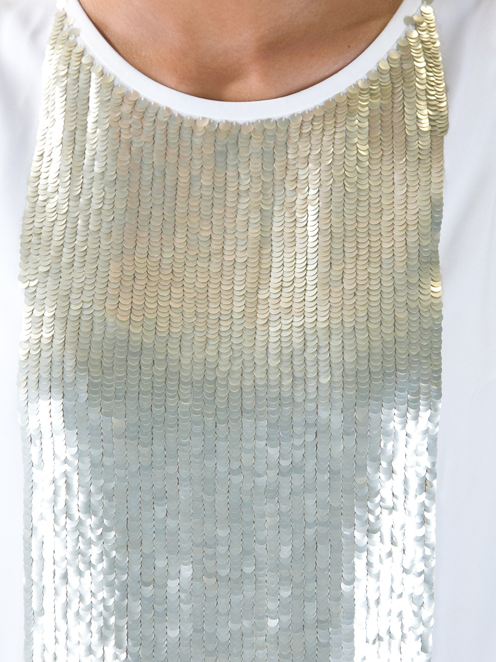 white sequin vest top
