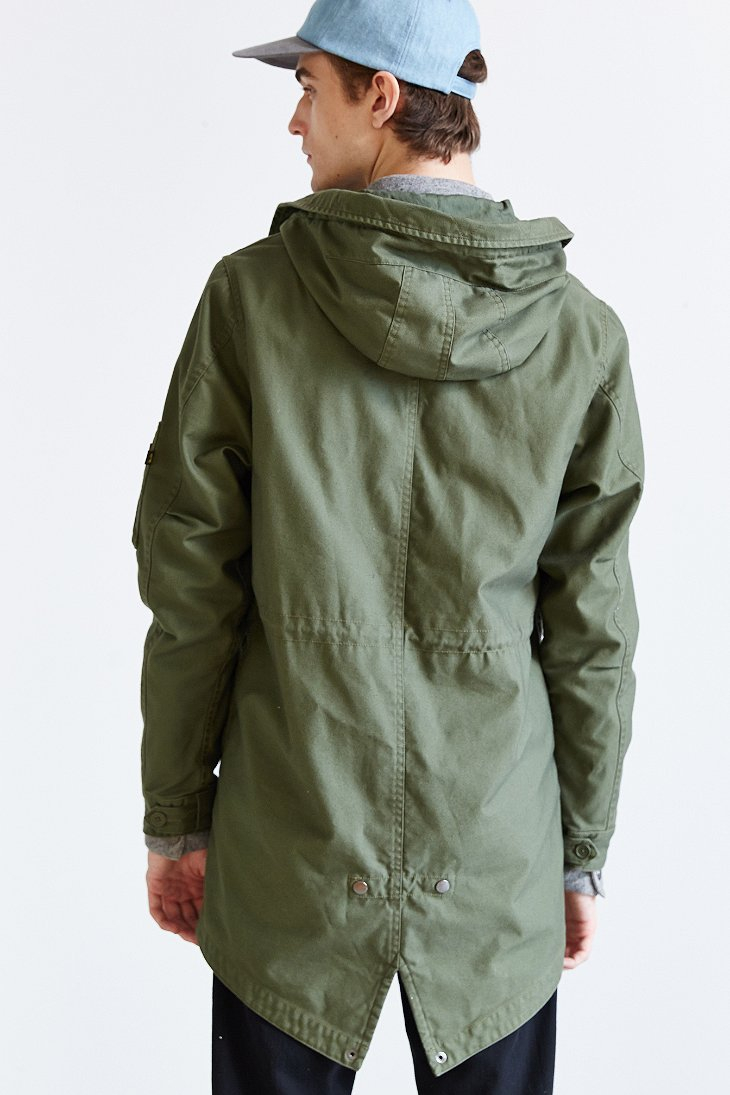 green fishtail parka