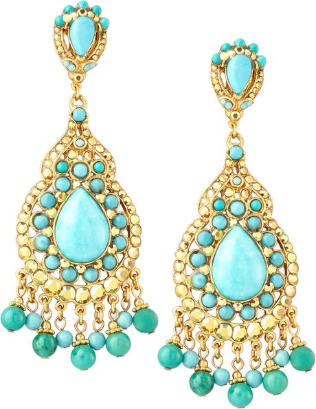 Jose & Maria Barrera Turquoise Statement Earrings in Blue (TURQUOISE ...