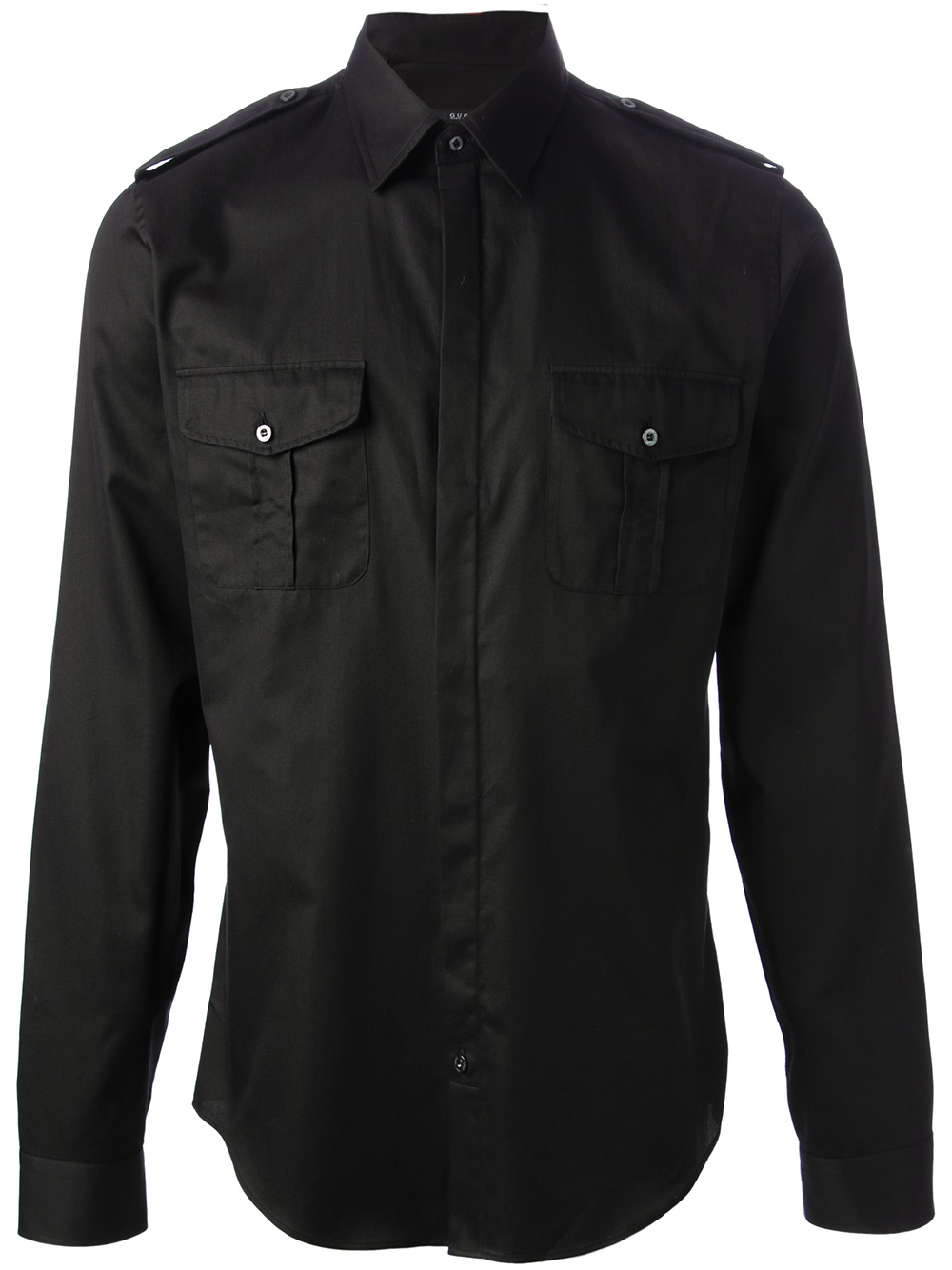 Gucci Military Style Shirt in Black for Men | Lyst