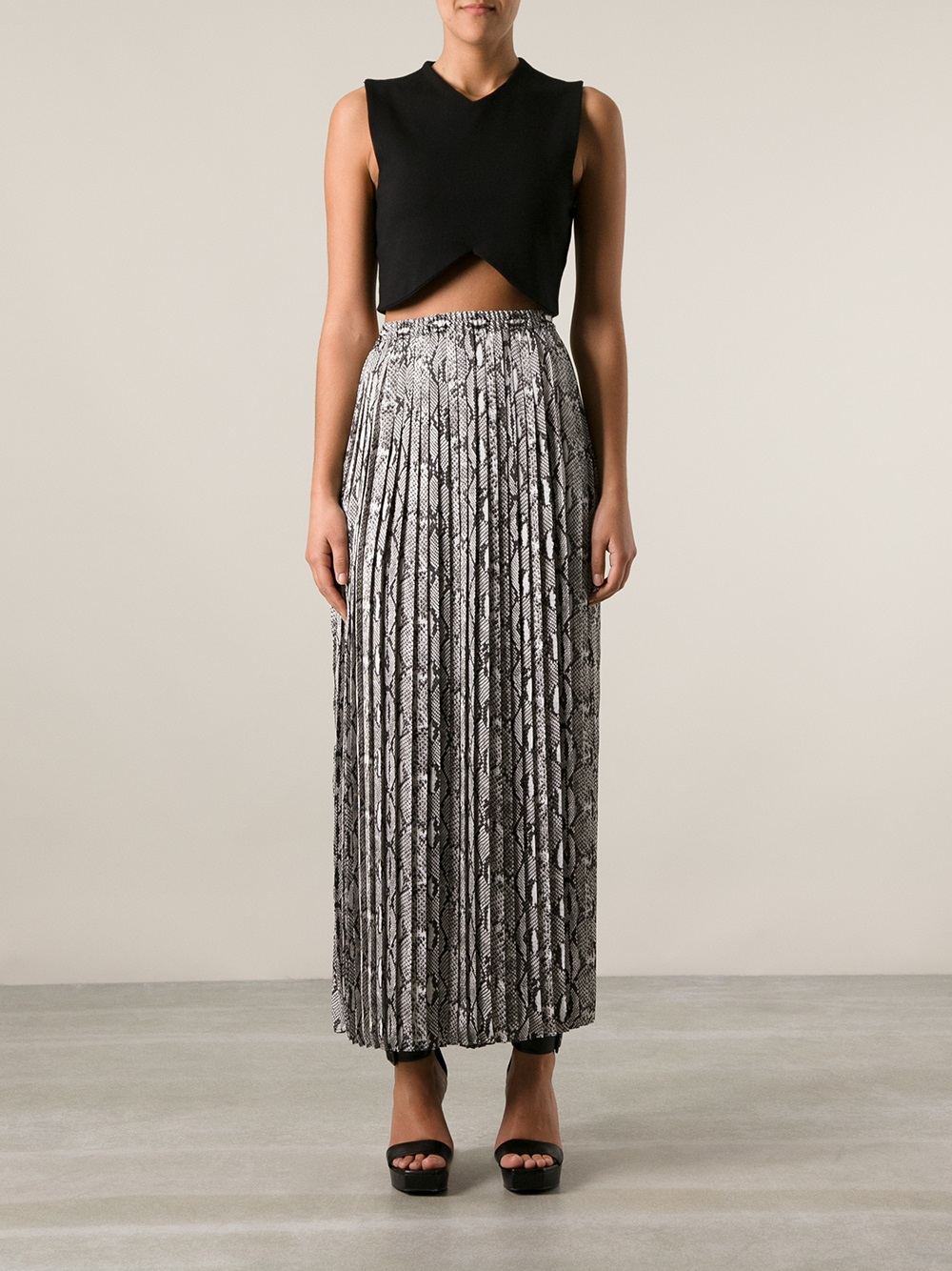 snakeskin maxi skirt
