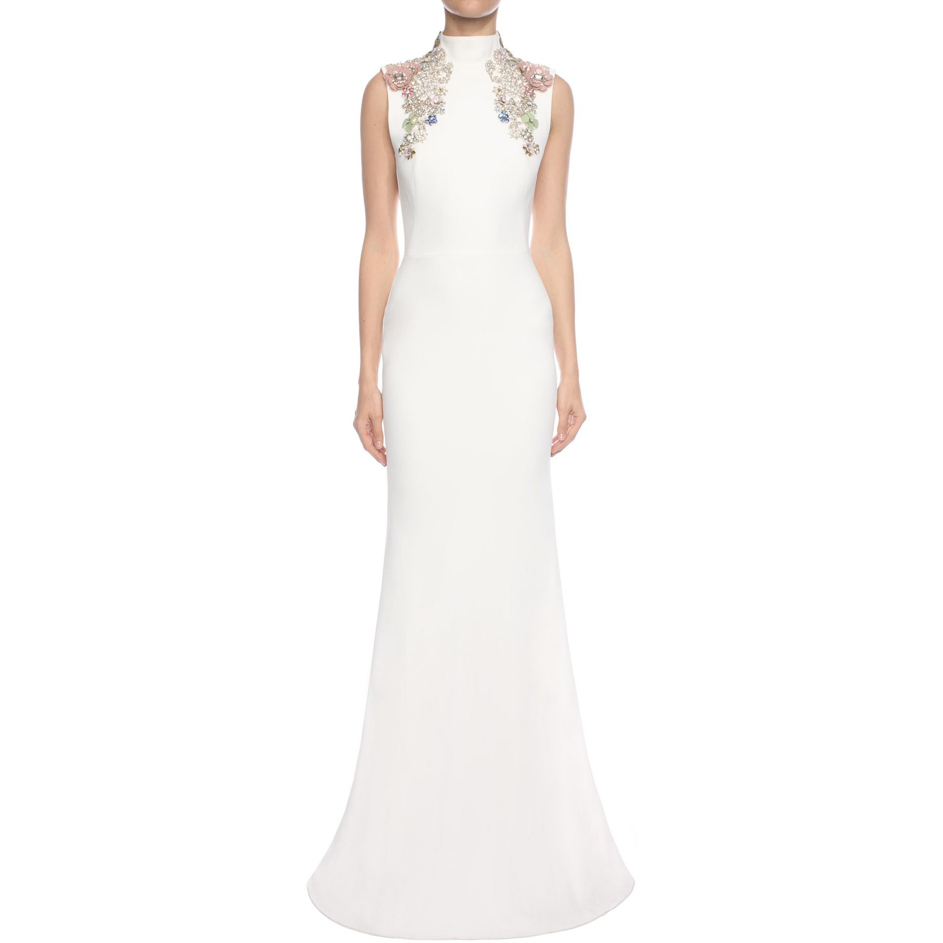 Alexander McQueen Embroidered Open Back Dress in White | Lyst