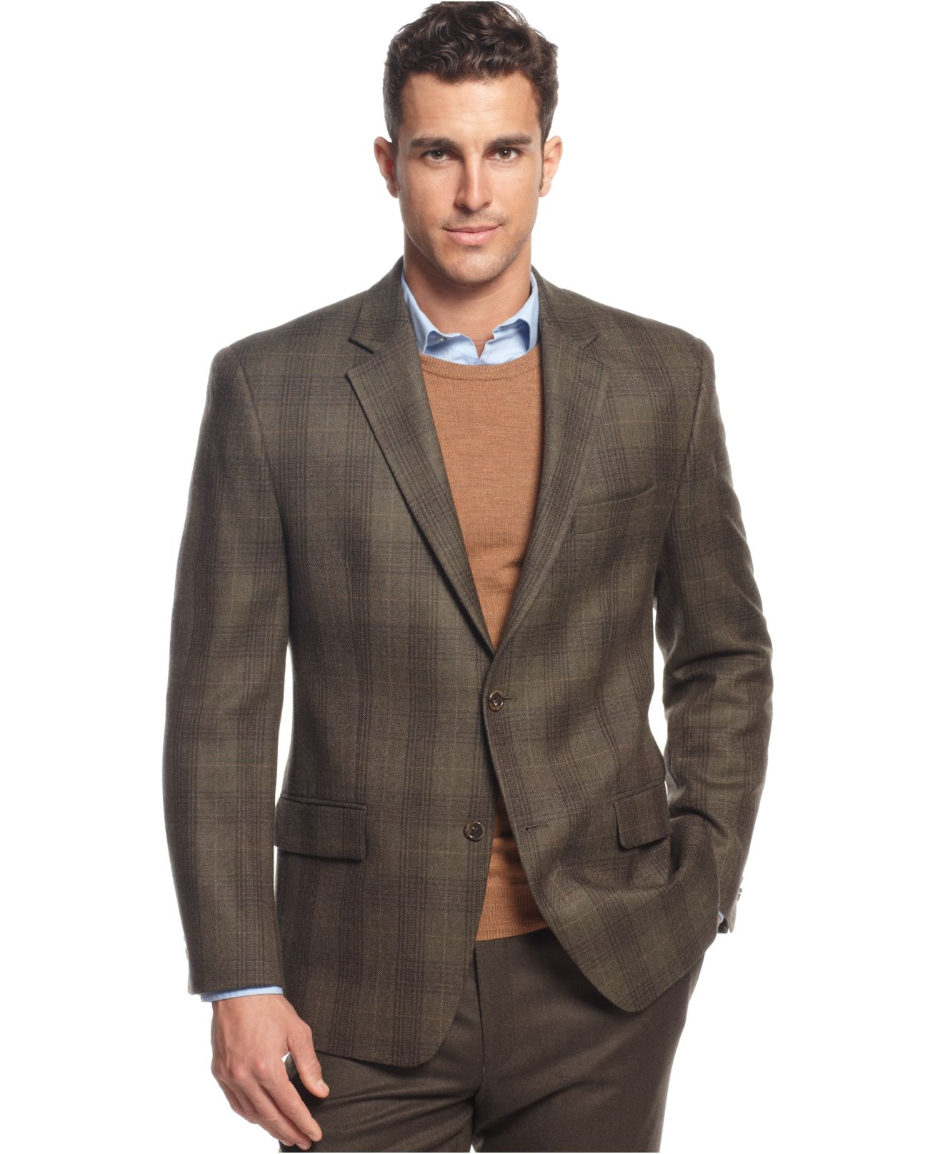 Michael kors Michael Olive Plaid Sport Coat in Green for Men Lyst