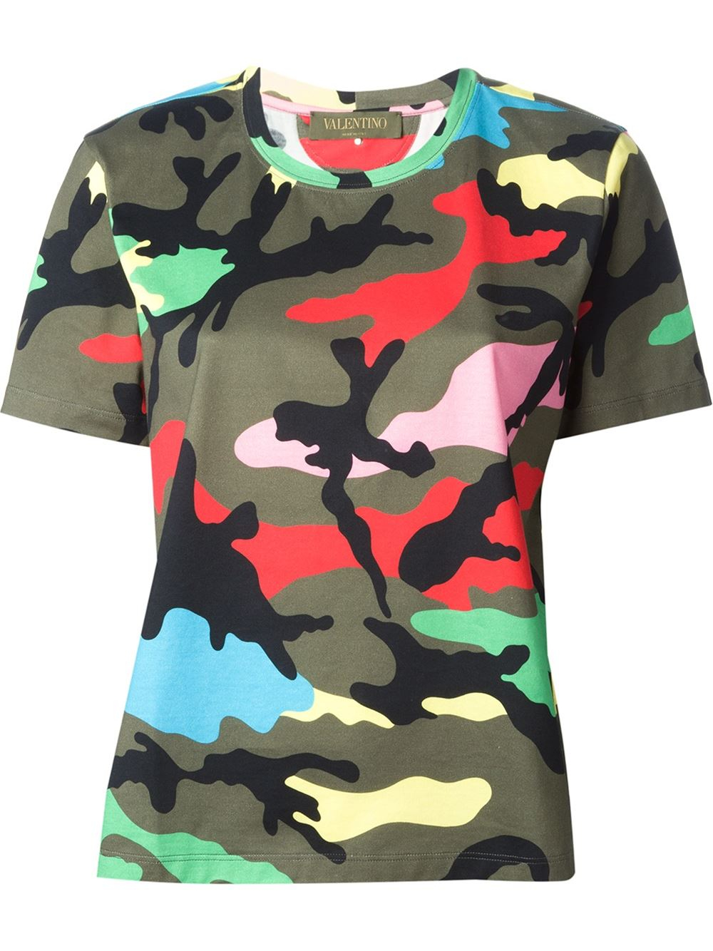 valentino red camo t shirt