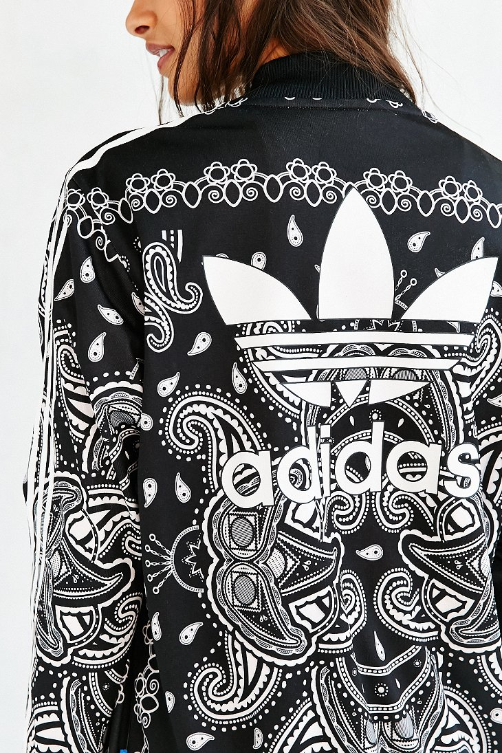 adidas Originals Paisley Track Jacket in Black & White (Black) - Lyst