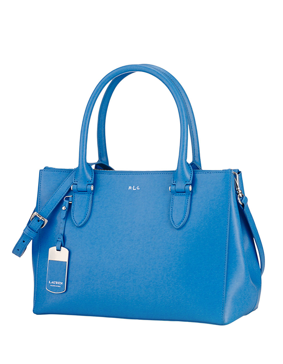 Lyst Lauren by Ralph Lauren Newbury Leather Double Zip Satchel in Blue