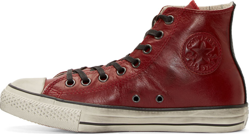 red leather converse high tops Online 