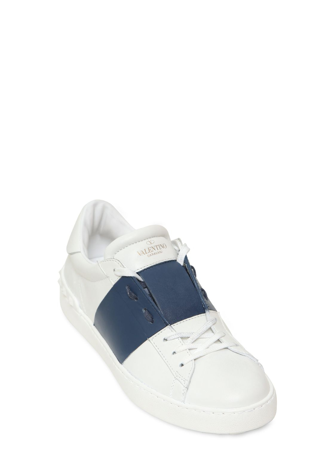 valentino open leather sneakers