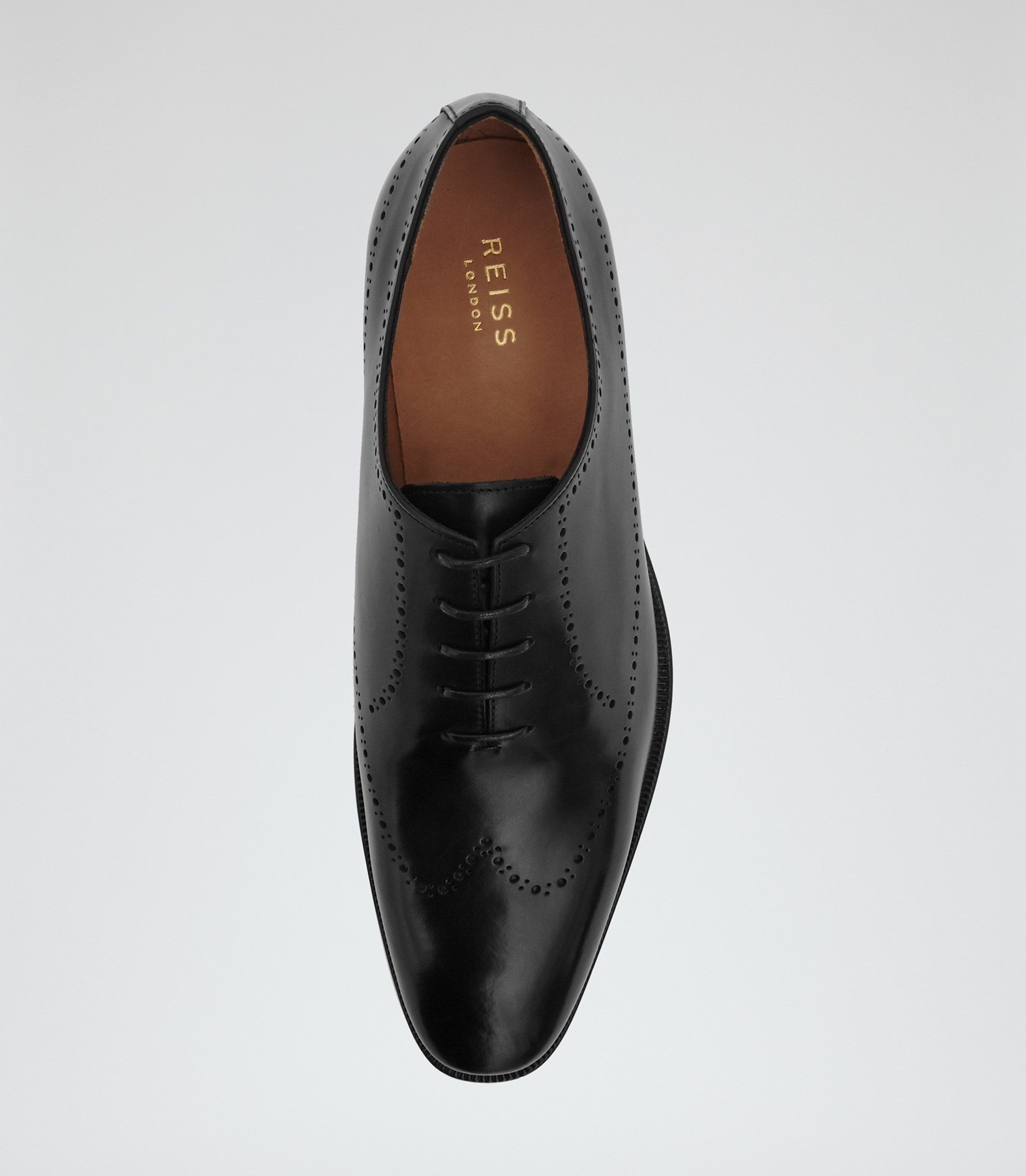 Reiss Colt Whole-cut Leather Shoes in Black for Men - Lyst