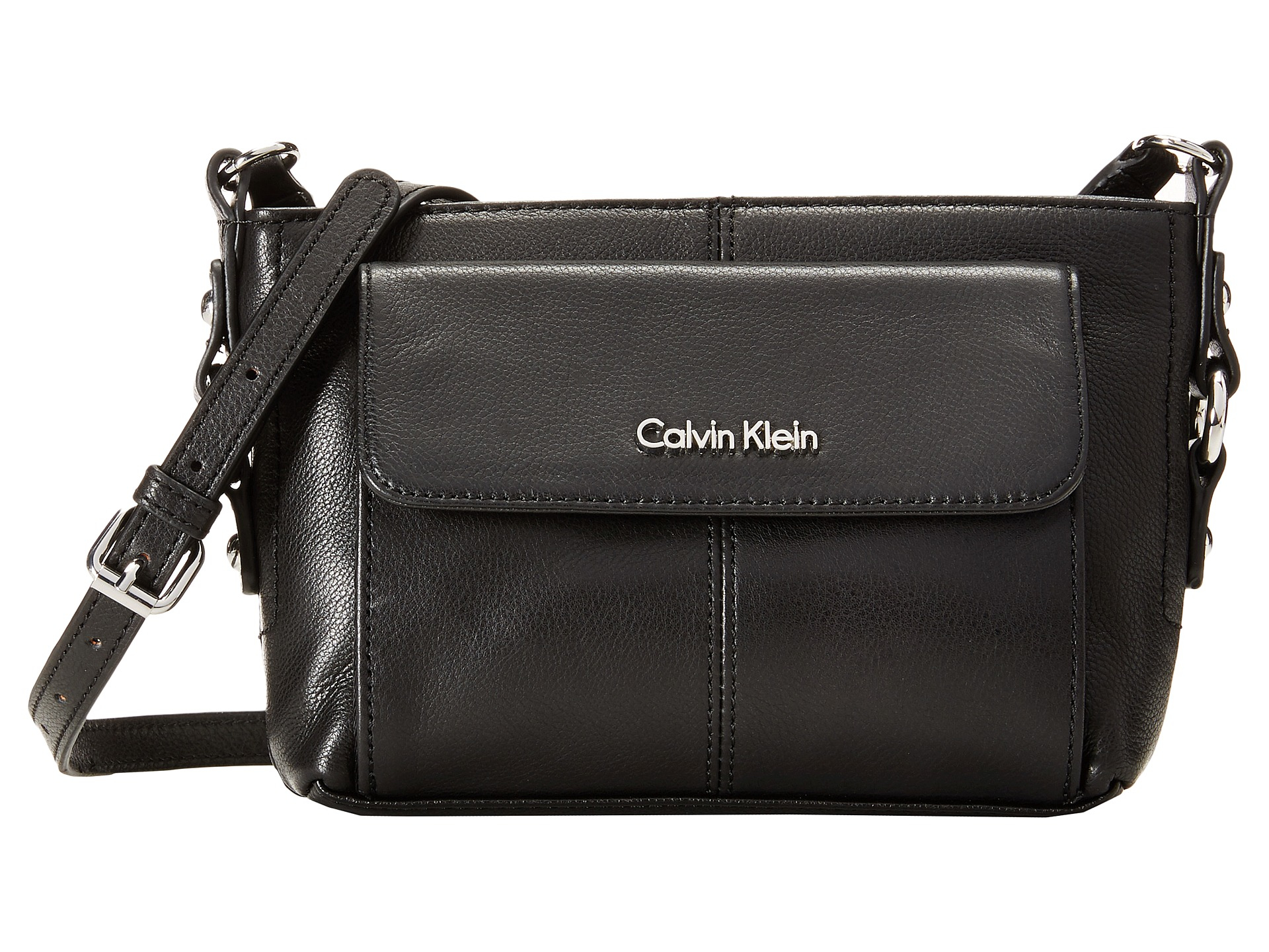 Calvin klein Leather Crossbody Hk in Black (Black/Silver) Lyst