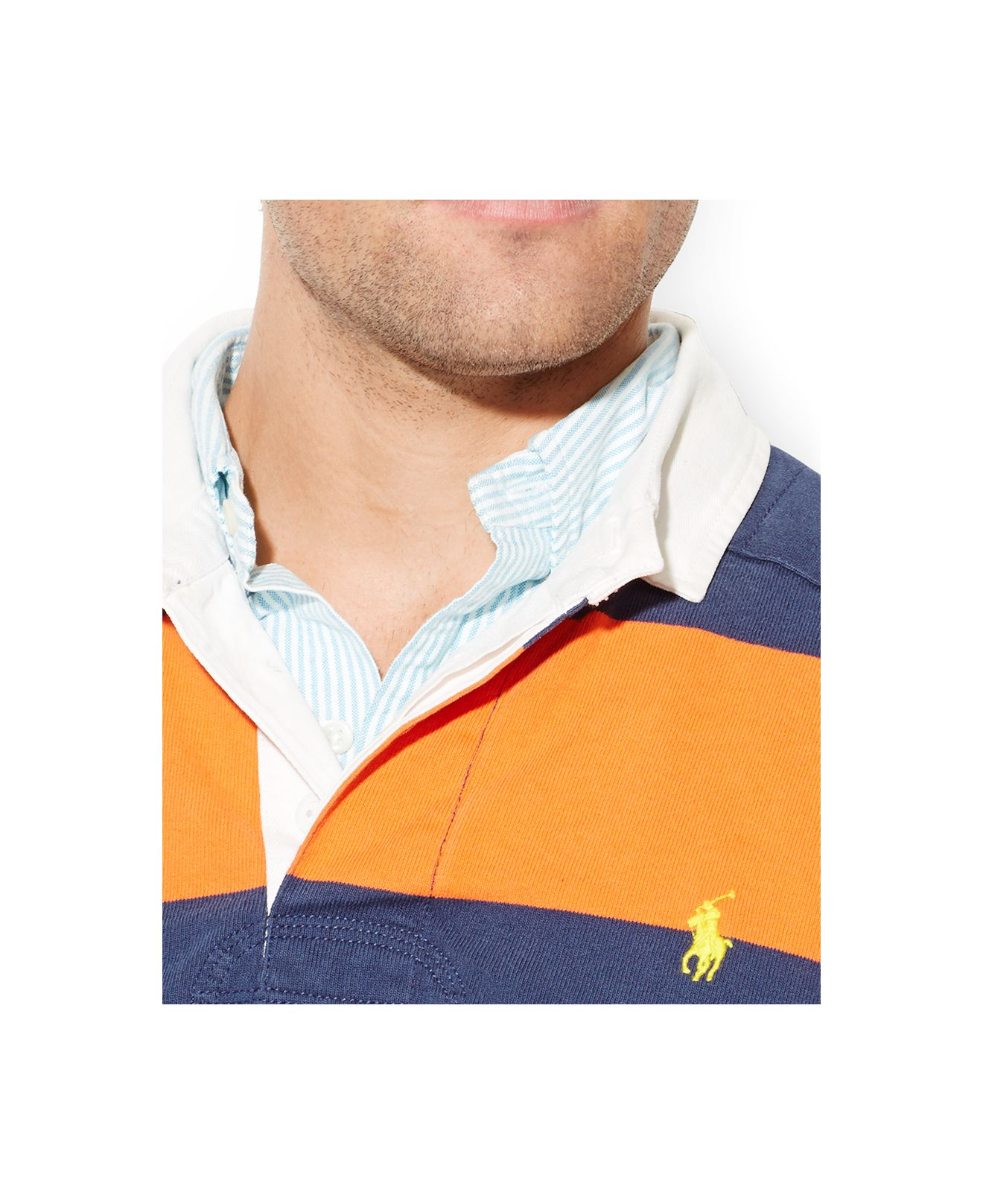 Polo Ralph Lauren Striped Rugby Shirt in Blue for Men | Lyst