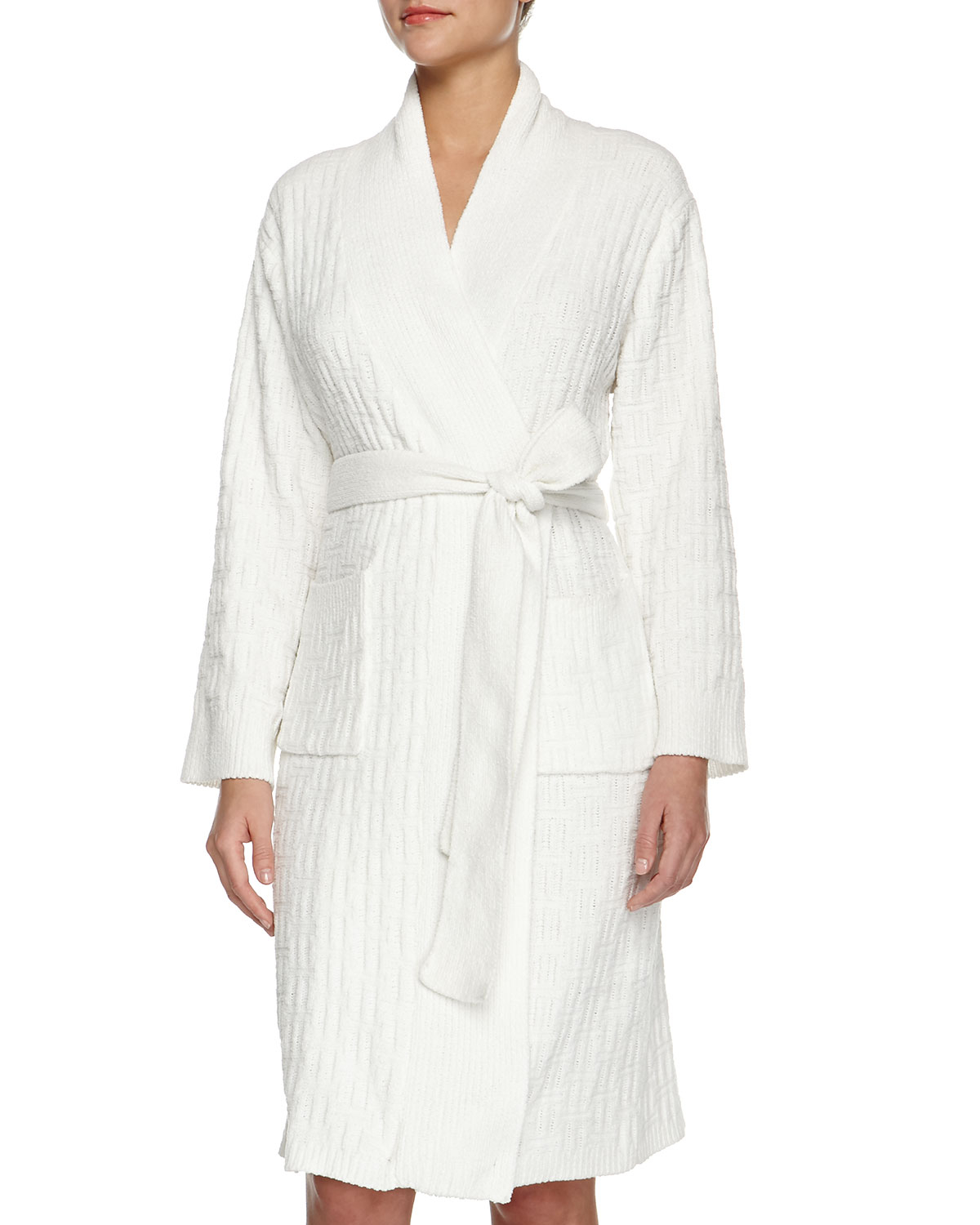 Natori Truffle Knitchenille Wrap Robe in White Lyst