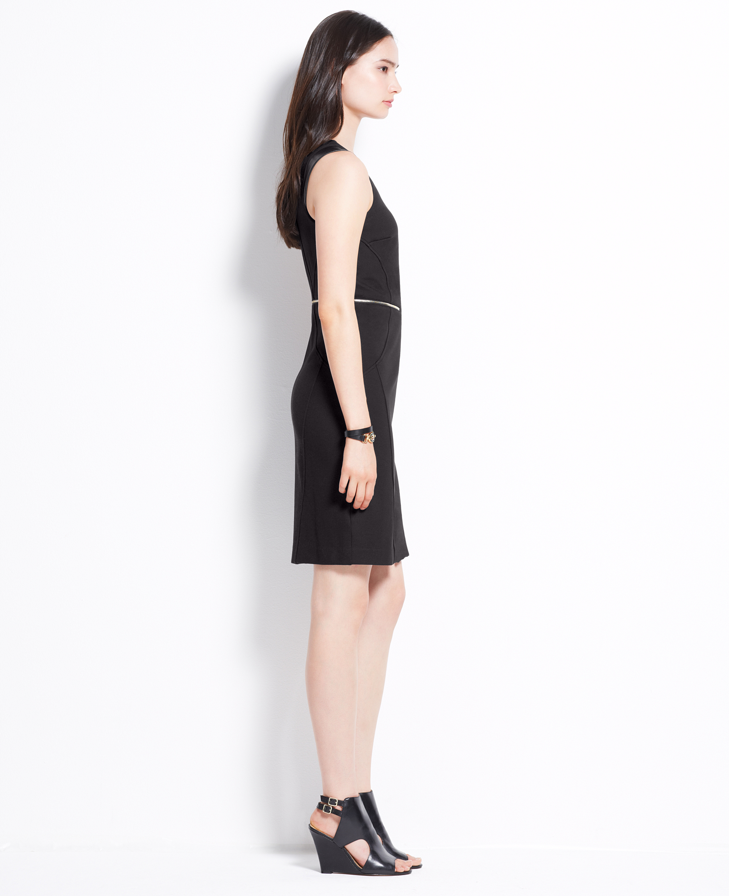 black ponte sheath dress