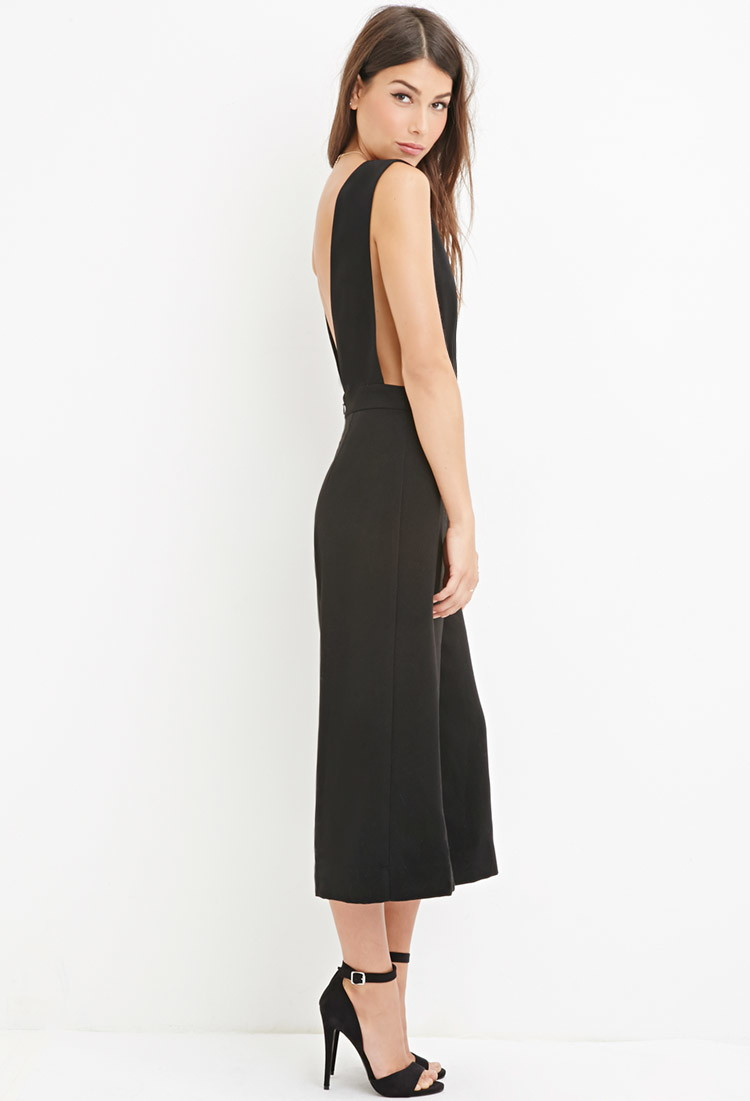 v neck culotte jumpsuit