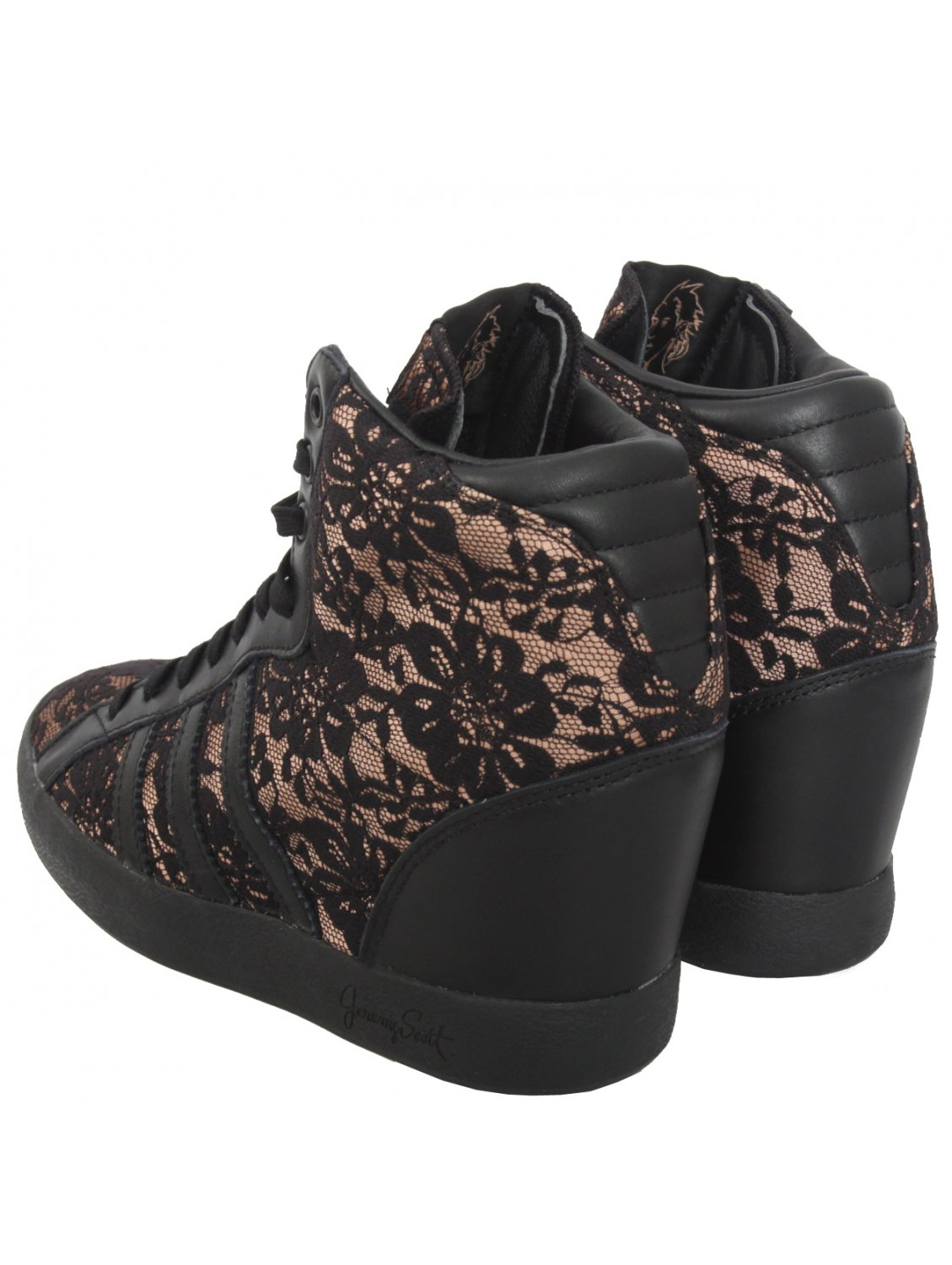 Jeremy Scott For Adidas Lace Wedge Sneakers Black Lyst