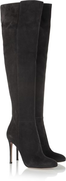 Gianvito Rossi Suede Over-the-knee Boots in Gray | Lyst