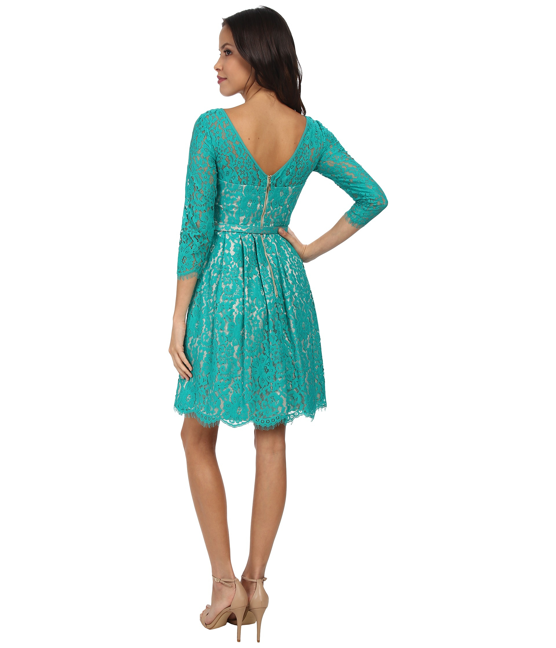 eliza j lace pleated cocktail dress