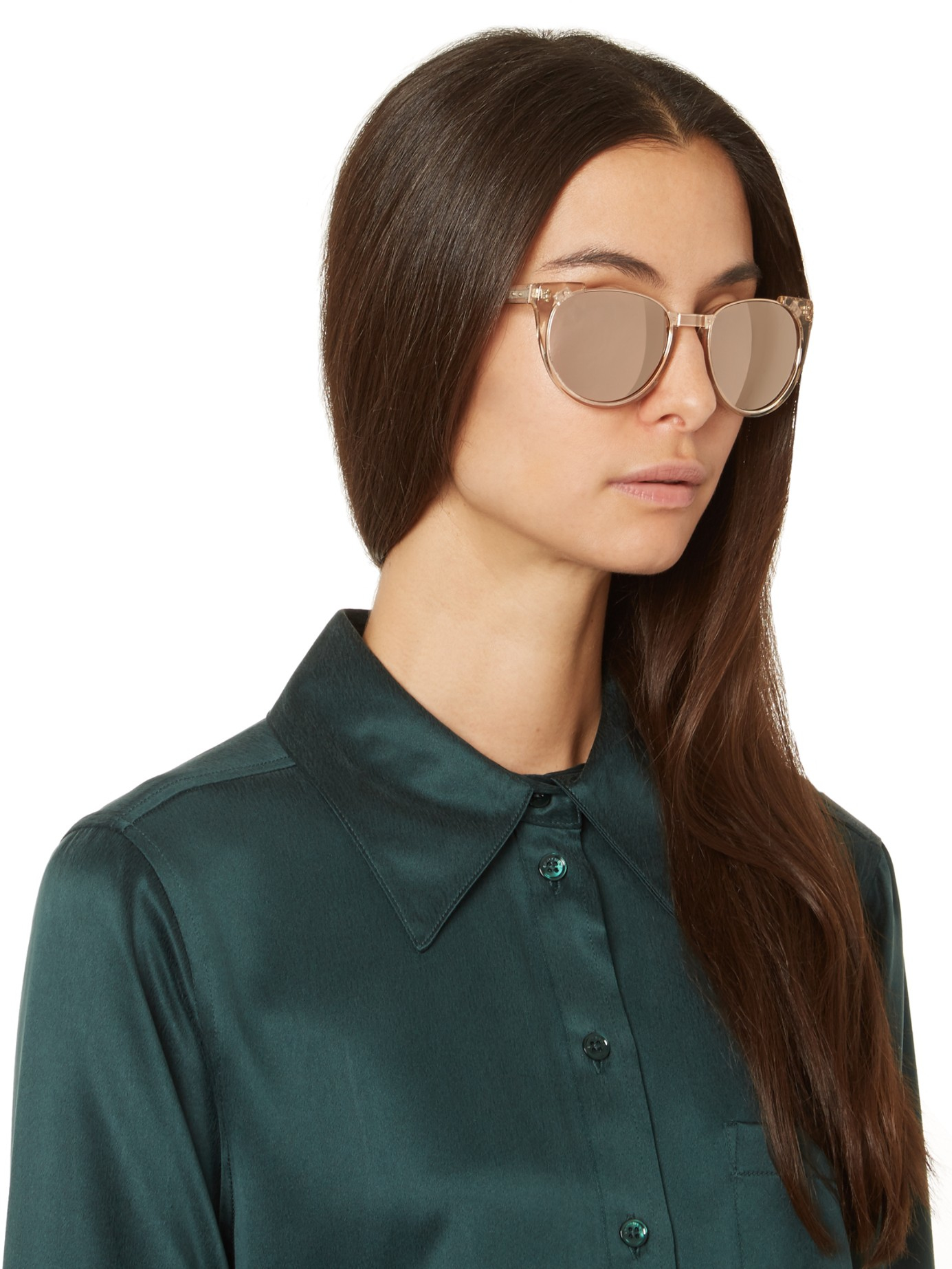 Linda Farrow Rose Gold-plated Sunglasses in Pink | Lyst