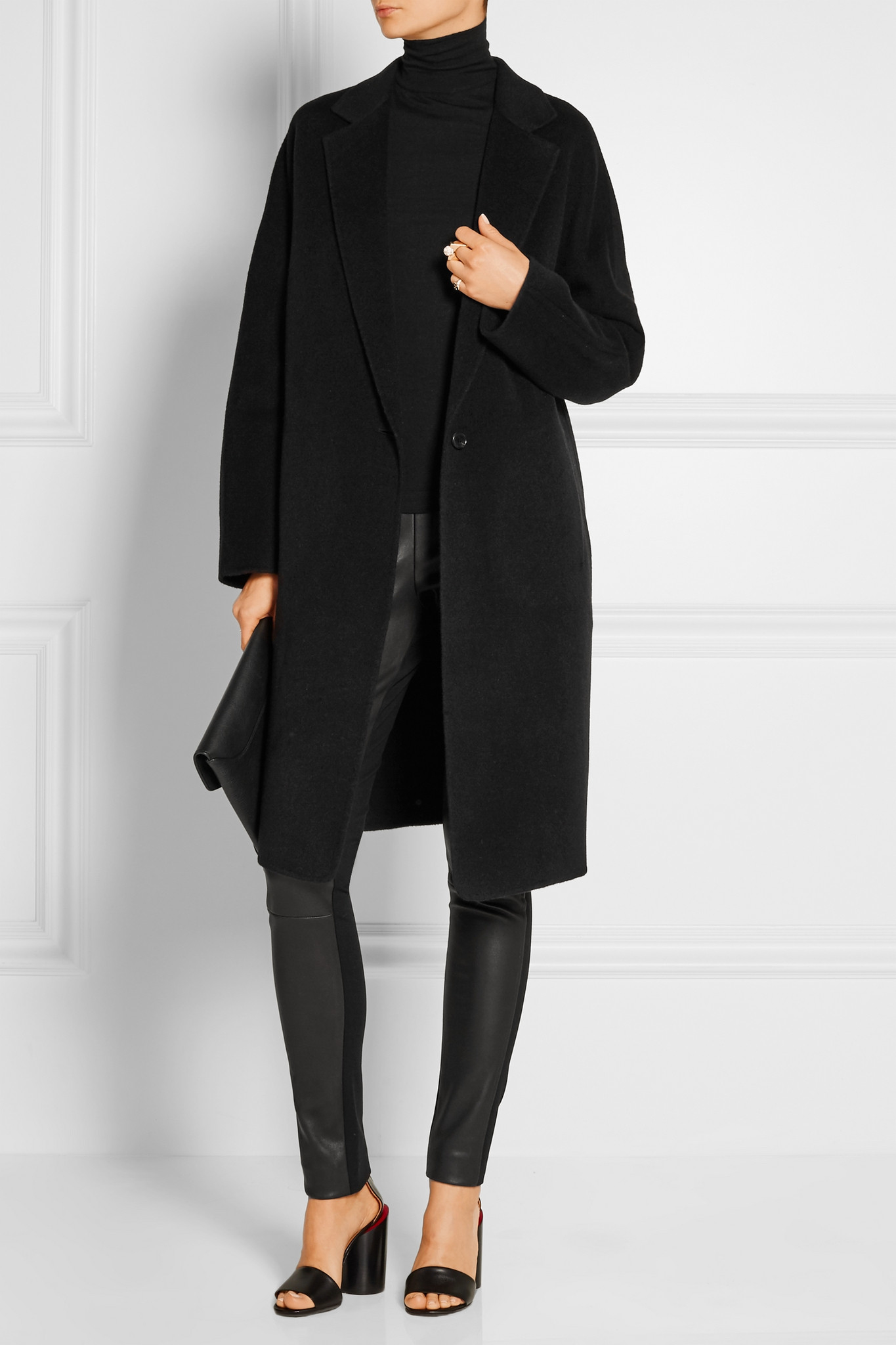 Donna Karan Cashmere Coat in Black | Lyst
