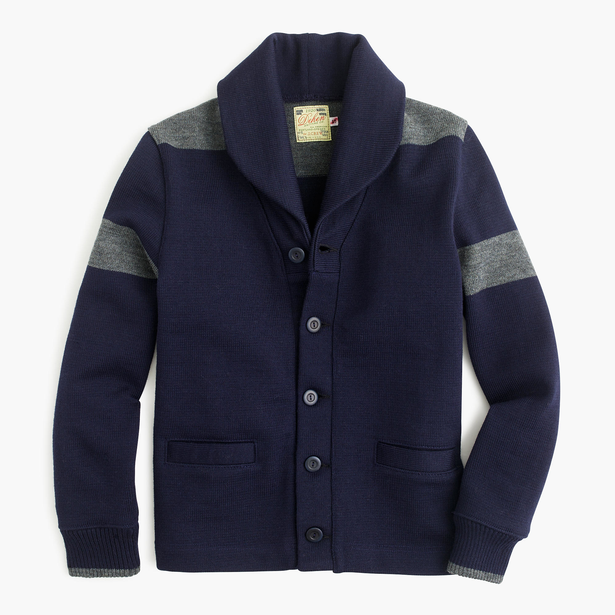 J.crew Dehen Shawlcollar Cardigan Sweater In Navy Wool in Blue for Men