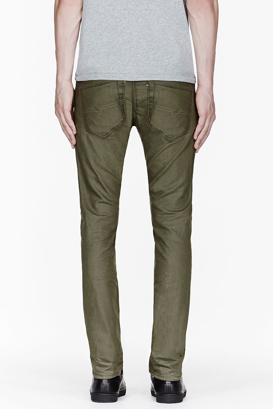DIESEL Olive Green Thavar Jeans for Men | Lyst