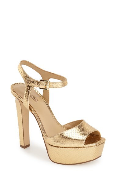 michael kors gold platform heels