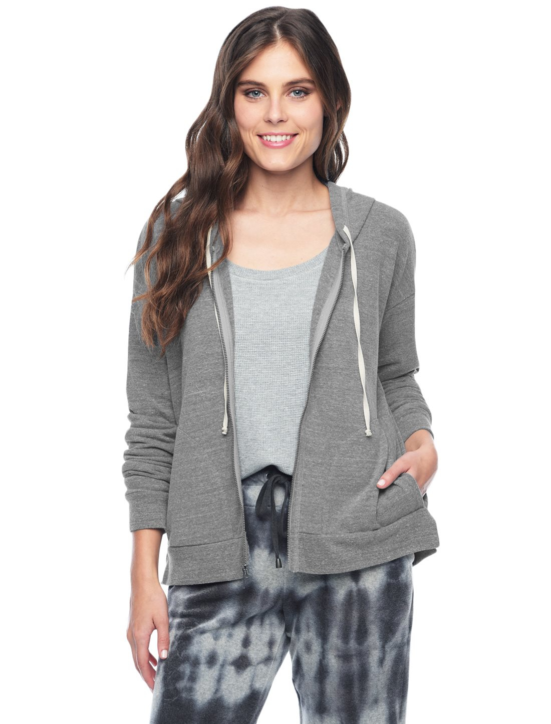 gray zip up hoodie womens
