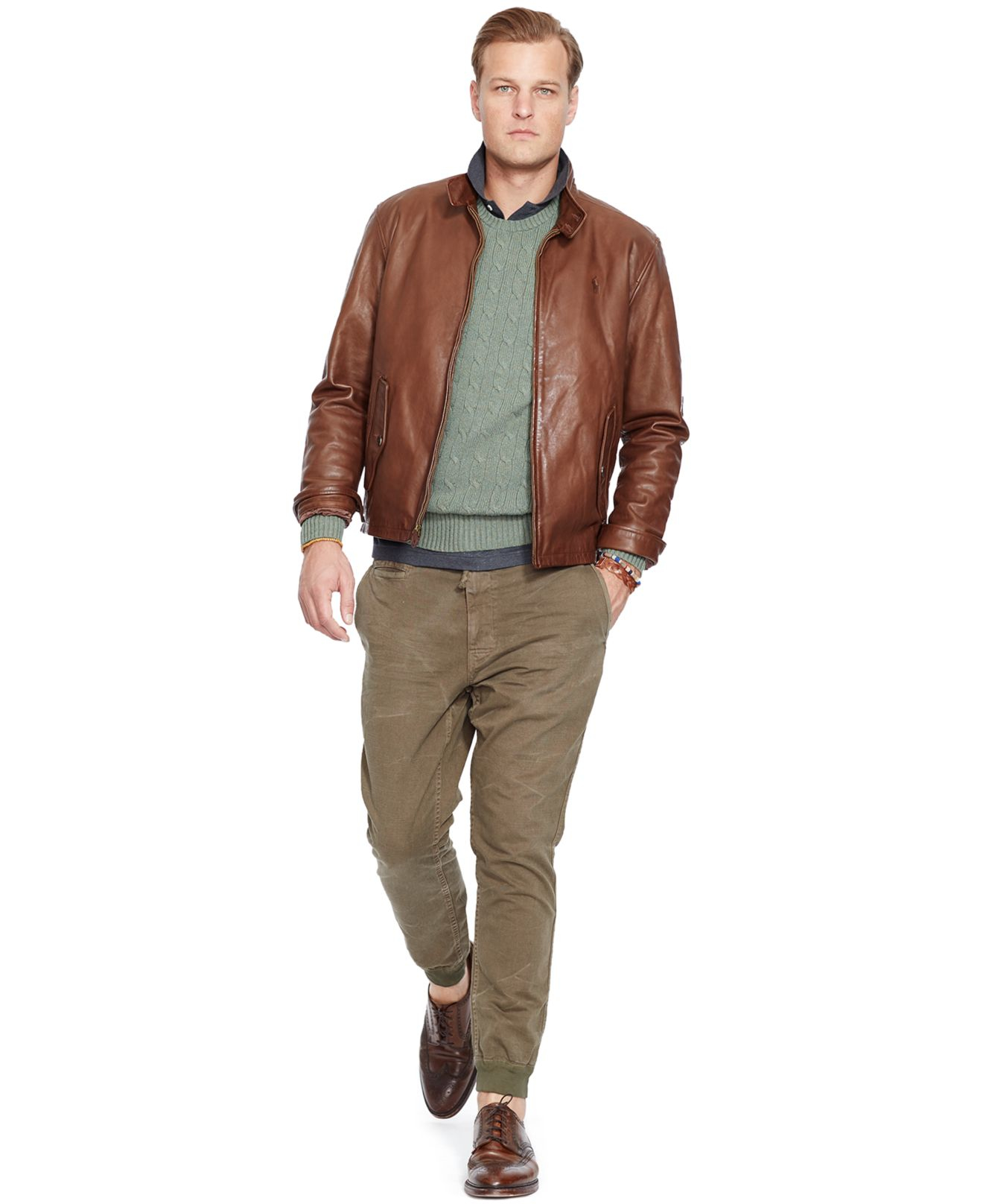 Polo Ralph Lauren Big Tall Leather Barracuda Jacket in for Men | Lyst