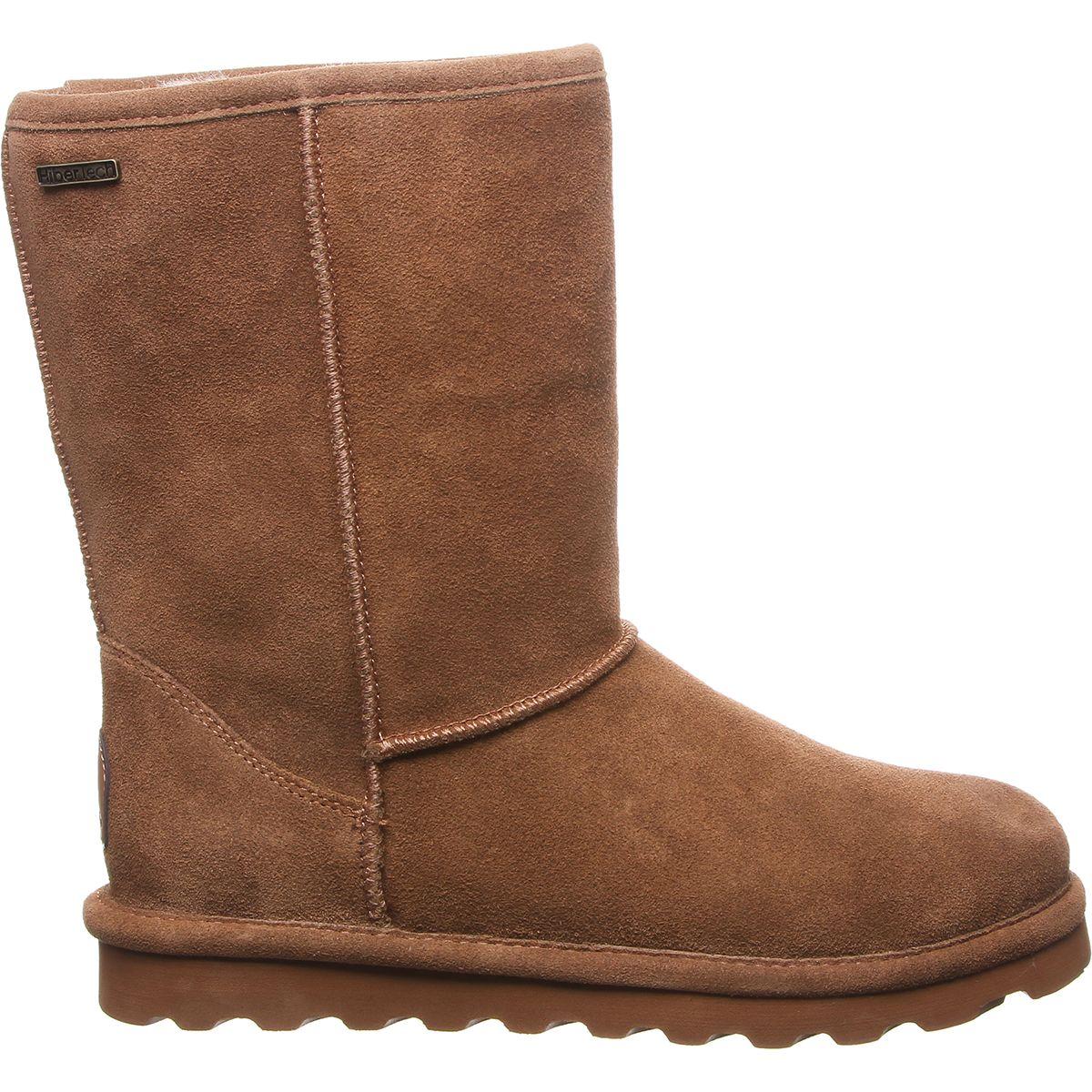 BEARPAW Suede Elle Short Vegan Faux Fur Lined Boot in Brown Save 72