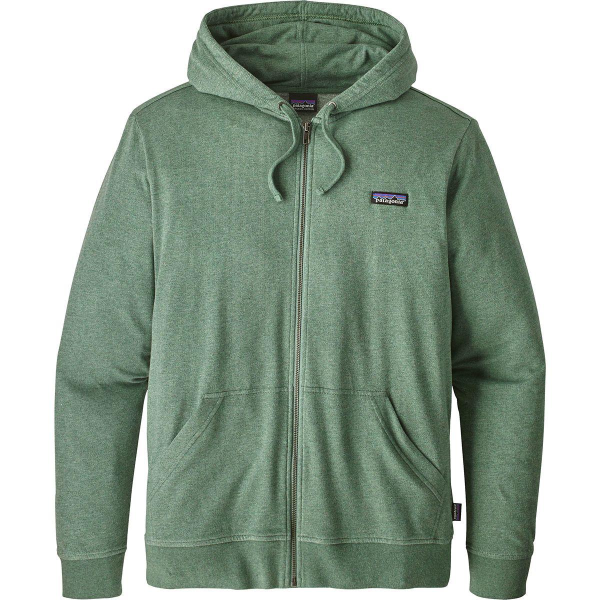 Patagonia Cotton P-6 Label Lightweight Full-zip Hoodie in Green for Men ...